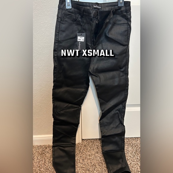 Black pleather pants - Picture 1 of 1